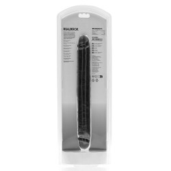 Real Rock Double Gode Straight Slim 30.5 x 3.5cm Noir